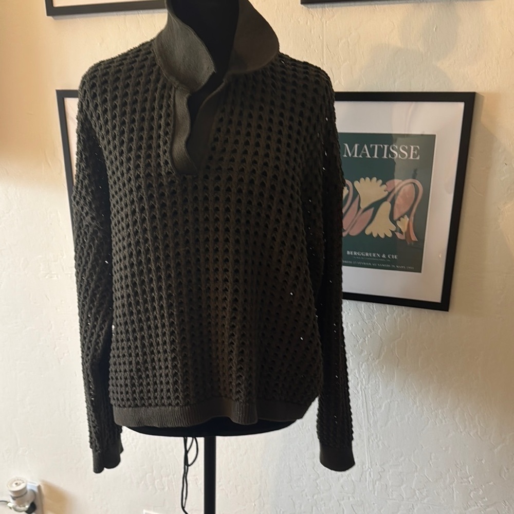 1. State Green Cowl Neck Sweater with Textured Knit — NWOT